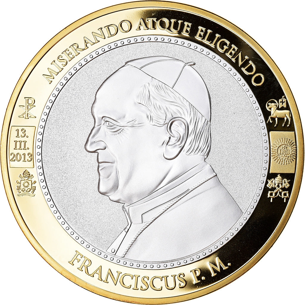 Vatican, Medal, Le Pape François, Religions & beliefs, 2013, MS(65-70), Copper
