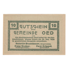 Banknote, Austria, Oed N.Ö. Marktgemeinde, 10 Heller, personnage 1, 1920