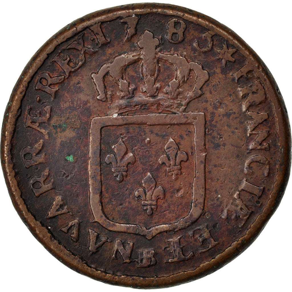 FRANCE, Sol ou sou, Sol, 1785, Strasbourg, KM #578.4, VF(20-25), Copper,...