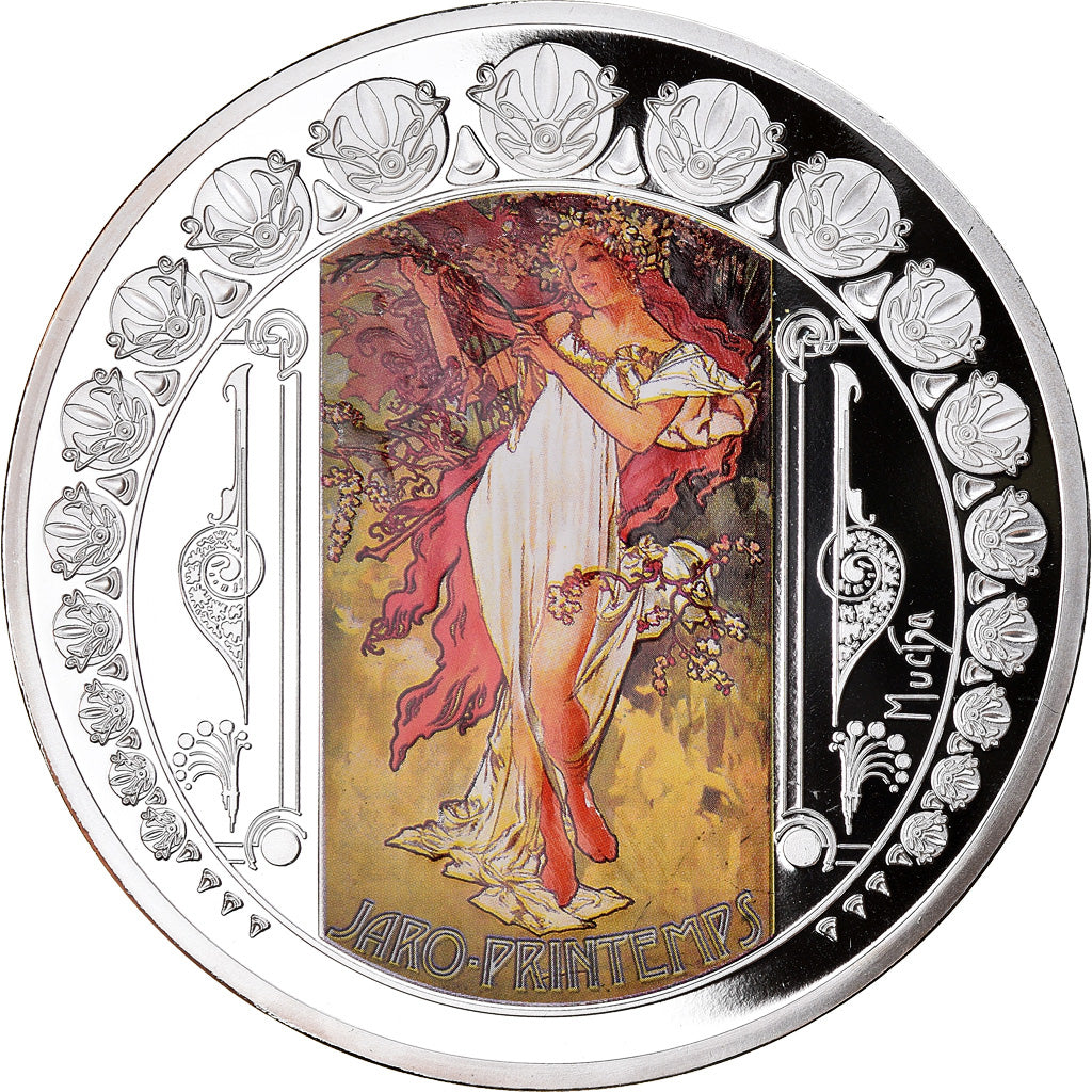 France, Medal, Mucha, Les quatre saisons, Printemps, Arts & Culture, 2014