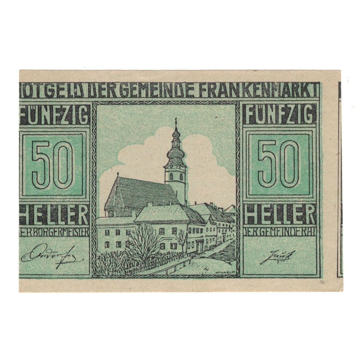 Banknote, Austria, Frankenmarkt, O.Ö., Gemeinde, 50 Heller, texte 1, 1921