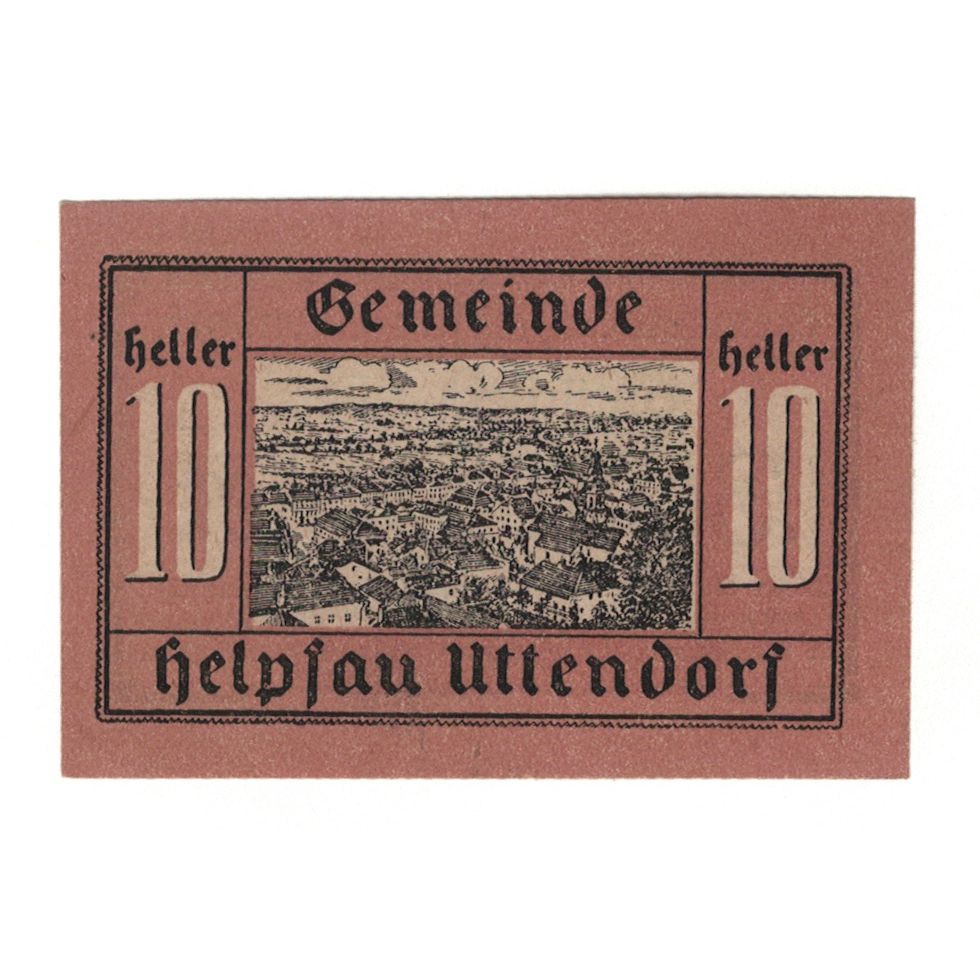 Banknote, Austria, Helpfau - Uttendorf O.Ö. Gemeinde, 10 Heller, paysage, 1920