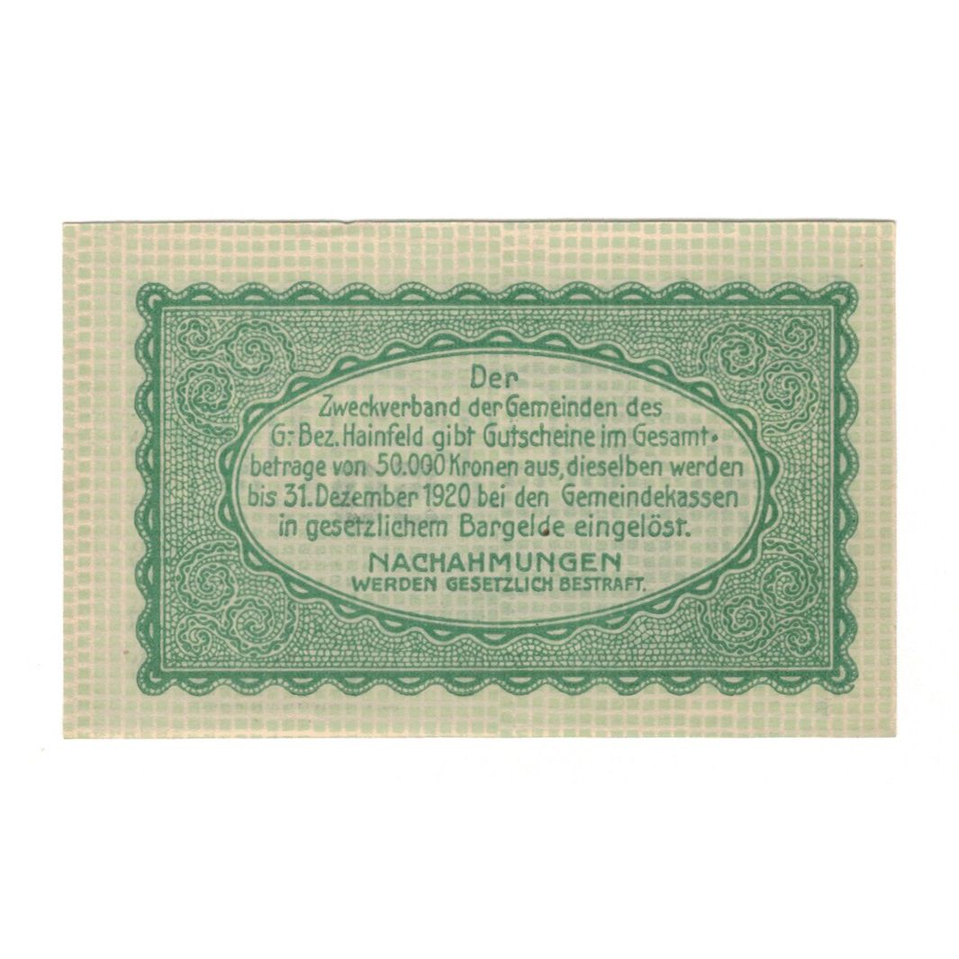 Banknote, Austria, Hainfeld Prv. Zweckverband, 50 Heller, texte 1, 1920
