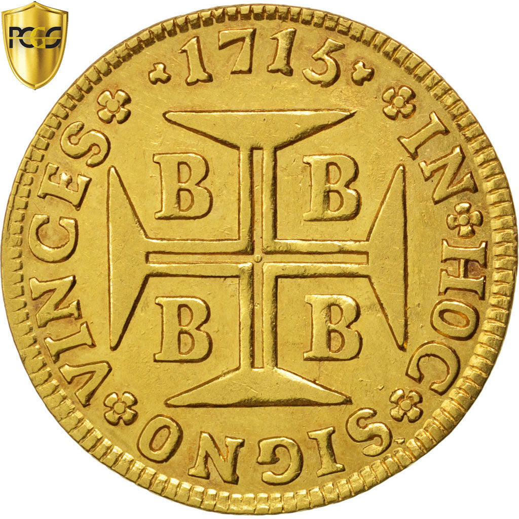 Monnaie, Brésil, Joao V, 2000 Reis, 1715, Lisbonne, PCGS, AU50, TTB+, Or