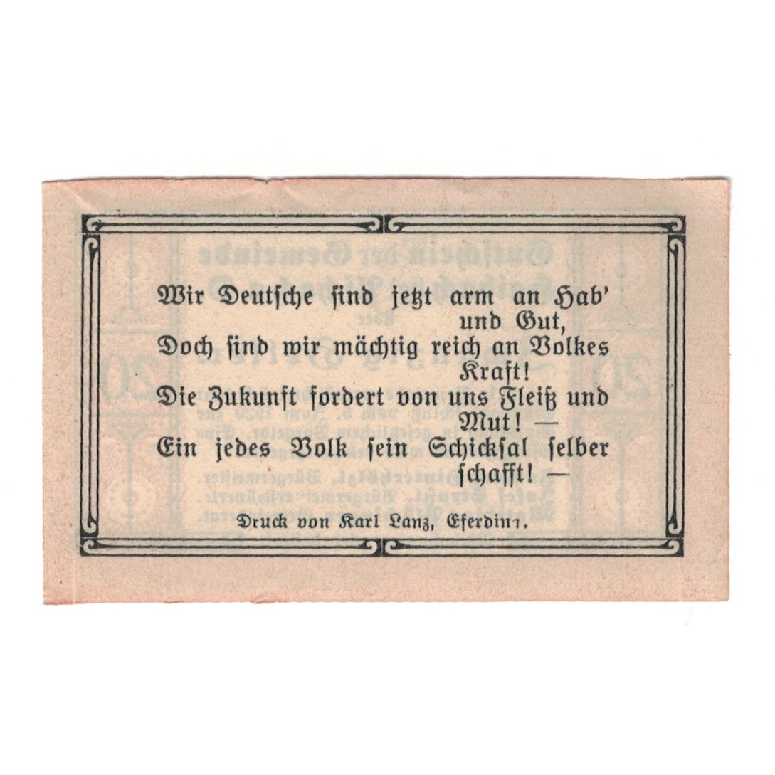 Banconote, Austria, Haibach Bei Aschach a.d. O.Ö. Gemeinde, 20 Heller, Texte