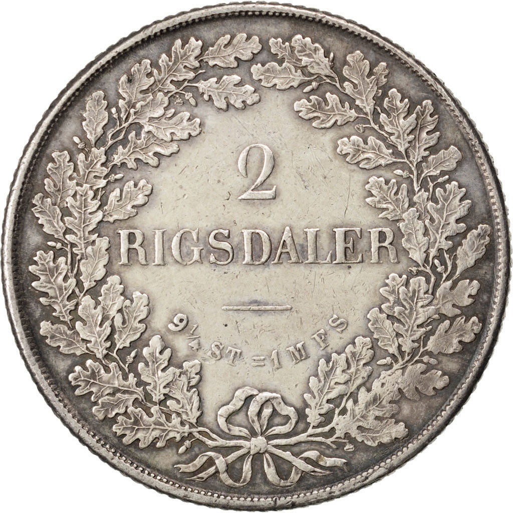 Coin, Denmark, Frederik VII, 2 Rigsdaler, 1854, Altona, AU(55-58), Silver