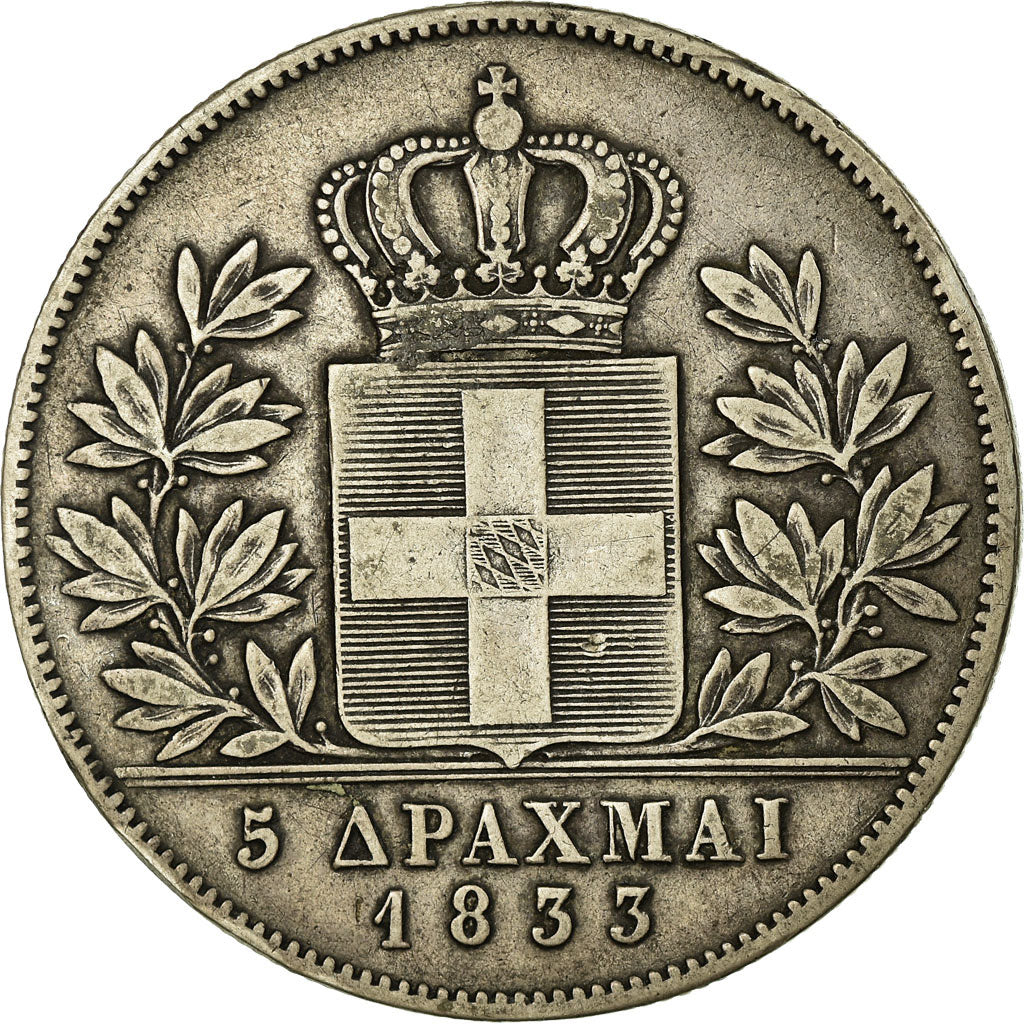 Coin, Greece, Othon, 5 Drachmai, 1833, EF(40-45), Silver, KM:20