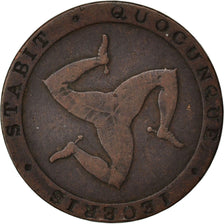 Monnaie, Isle of Man, 1/2 Penny, 1831, TB+, Cuivre, KM:Tn21.1