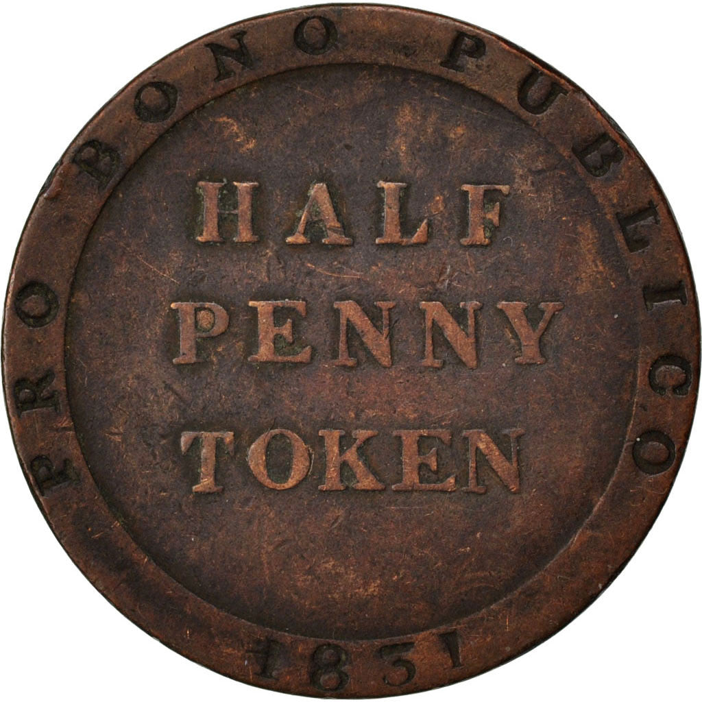 Monnaie, Isle of Man, 1/2 Penny, 1831, TB+, Cuivre, KM:Tn21.1