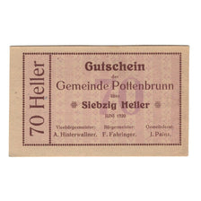 Banconote, Austria, Pottenbrunn Gemeinde, 70 Heller, Texte, 1920, 1920-12-31
