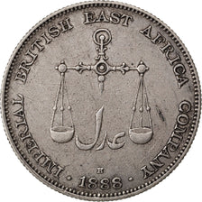 MOMBASA, Rupee, 1888, Birmingham, KM #5, AU(50-53), Silver, 11.60