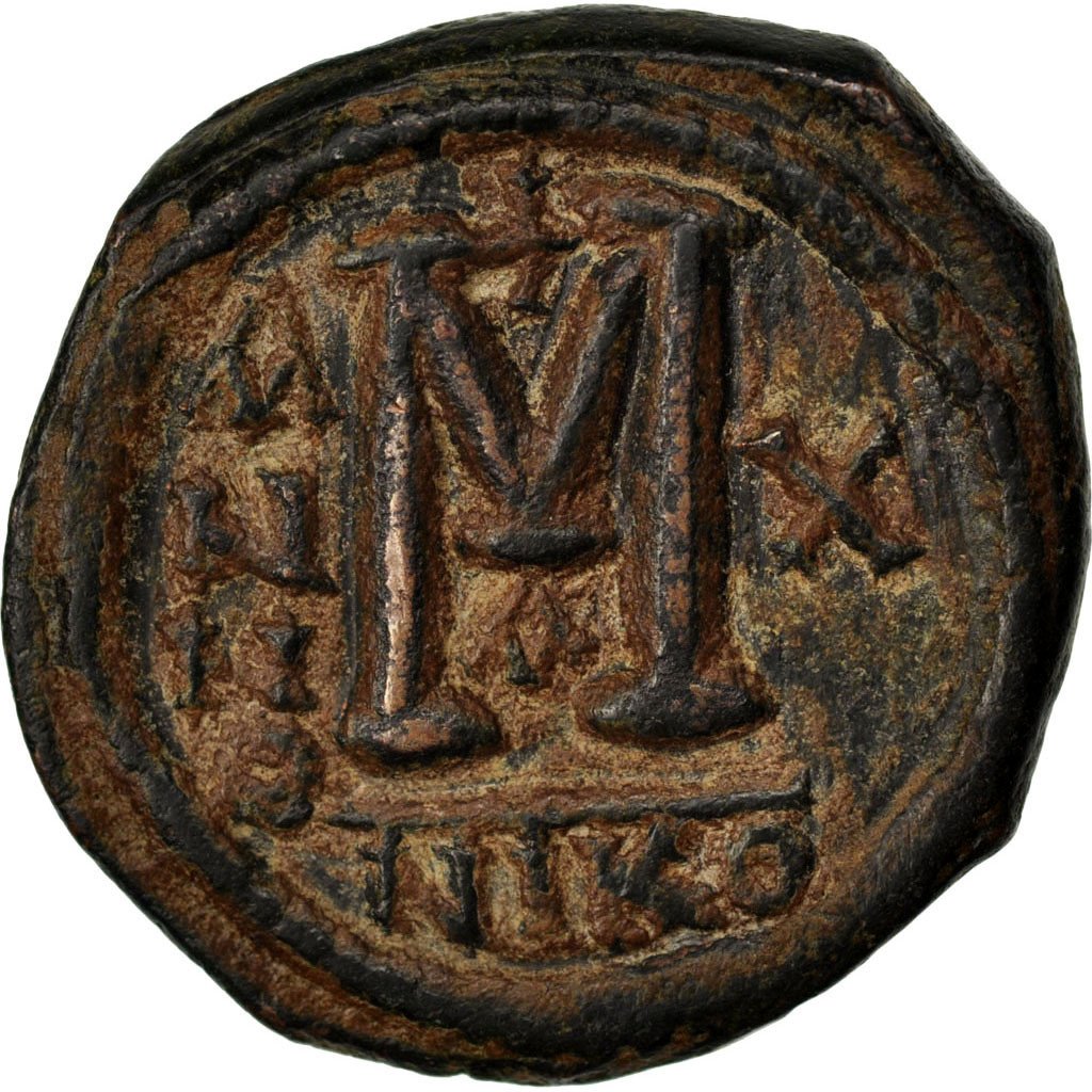 Justin II 565-578, Follis, Nicomedia, EF(40-45), Copper, Sear #369, 13.72