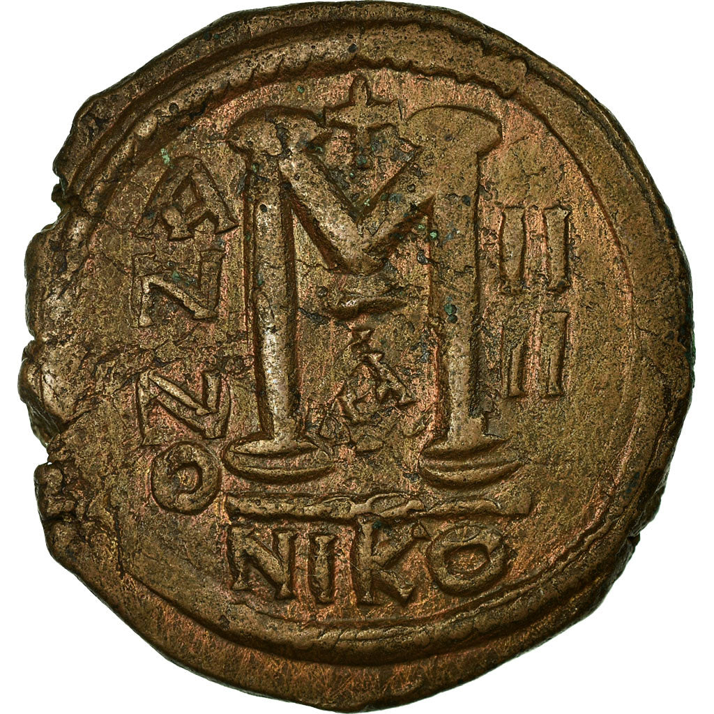 Coin, Justin II, Follis, Nicomedia, EF(40-45), Copper, Sear:369