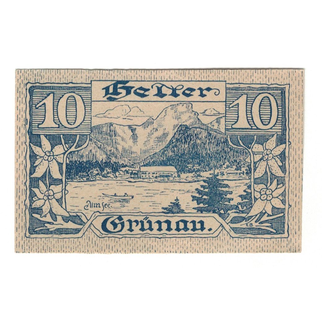 Banknote, Austria, Grünau O.Ö. Gemeinde, 10 Heller, texte 1, 1920, 1920-11-30