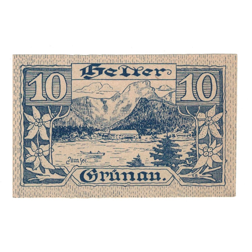Banknote, Austria, Grünau O.Ö. Gemeinde, 10 Heller, Texte 2, 1920, 1920-11-30