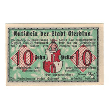 Banknote, Austria, Eferding O.Ö. Stadtgemeinde, 10 Heller, rue, 1919
