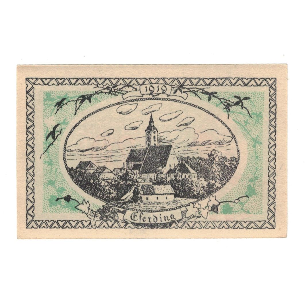 Banknote, Austria, Eferding O.Ö. Stadtgemeinde, 20 Heller, village, 1919