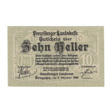 Banknote, Austria, Vorarlberger Landeskasse Vorarlberg Land, 10 Heller, valeur