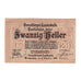 Banknote, Austria, Vorarlberger Landeskasse Vorarlberg Land, 20 Heller, valeur