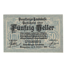 Banknote, Austria, Vorarlberger Landeskasse Vorarlberg Land, 50 Heller, valeur