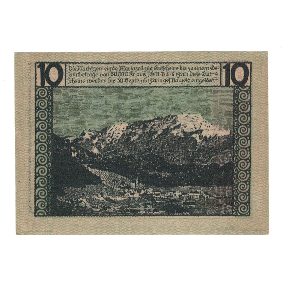 Banknote, Austria, Mariazell Stmk. Marktgemeinde, 10 Heller, paysage 1, 1920