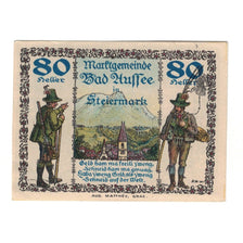 Banknote, Austria, Bad Aussee Stm. Marktgemeinde, 80 Heller, Poisson 1, 1920