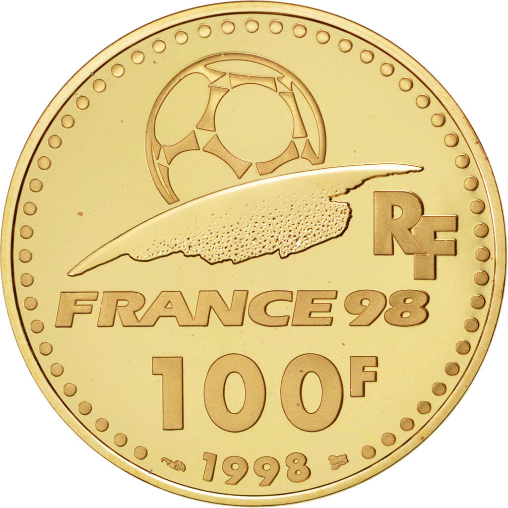 Coin, France, Coupe du Monde, 100 Francs, 1998, MS(65-70), Gold, KM:1171