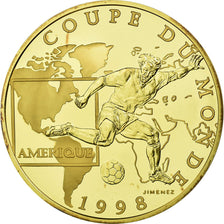 Munten, Frankrijk, Coupe du Monde, 100 Francs, 1997, FDC, Goud, KM:1169