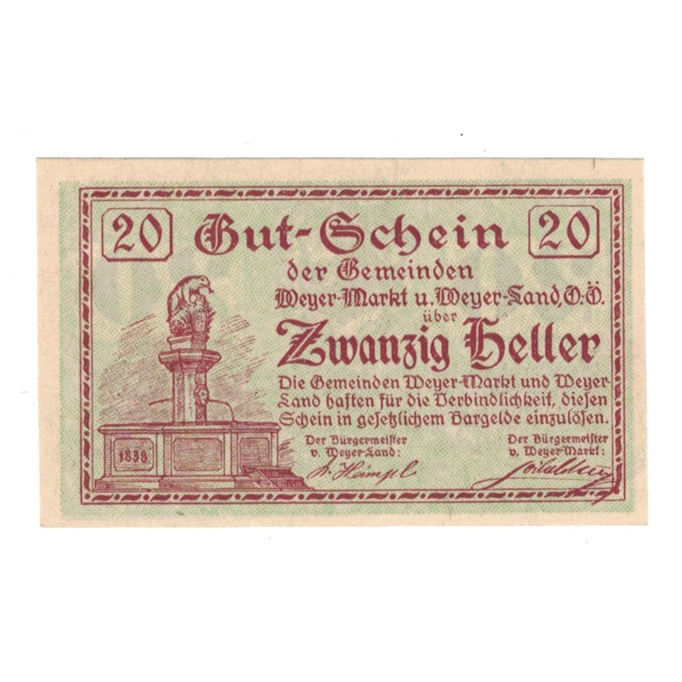 Banknote, Austria, Weyer Markt und Weyer Land O.Ö. Marktgemeinde und