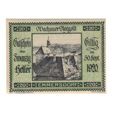 Banconote, Austria, Wachauer Notgeld Emmersdorf N.Ö. Gemeinde, 20 Heller