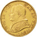 ITALIAN STATES, 20 Lire, 1866, Roma, KM #1382.2, AU(50-53), Gold, 6.44