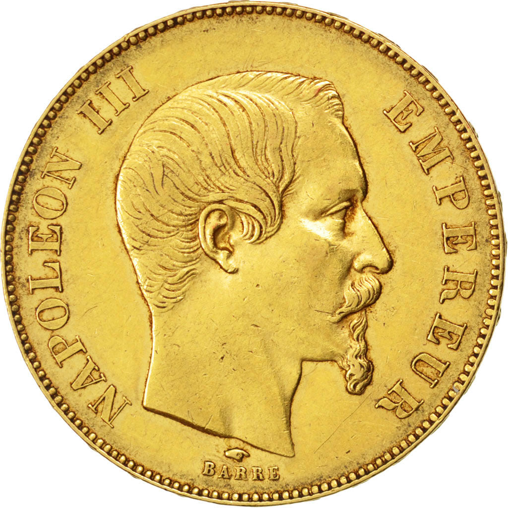Francia, Napoleon III, Napoléon III, 50 Francs, 1856, Paris, BB+, Oro, KM:78...