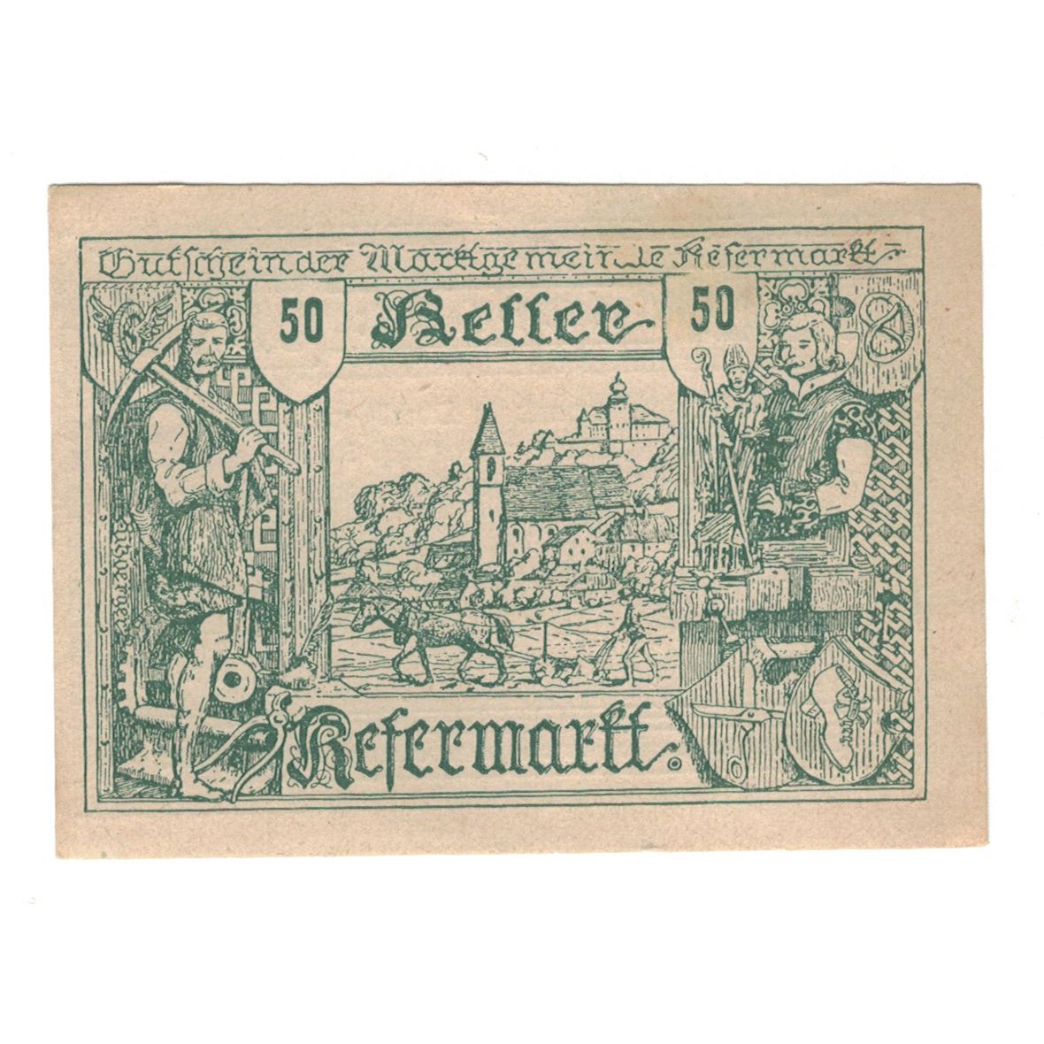 Banknote, Austria, Kefermarkt O.Ö. Gemeinde, 50 Heller, Texte, 1920