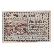 Banknote, Austria, Biberbach N.Ö. Gemeinde, 50 Heller, Texte, 1920, 1920-12-30