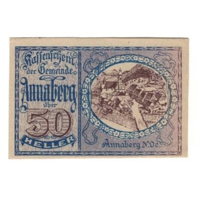 Banknote, Austria, Annaberg N.Ö. Gemeinde, 50 Heller, Texte, 1920, 1920-09-15
