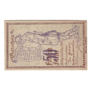 Banknote, Austria, Brunn an der Erlauf Gemeinde, 50 Heller, Texte 2, 1920