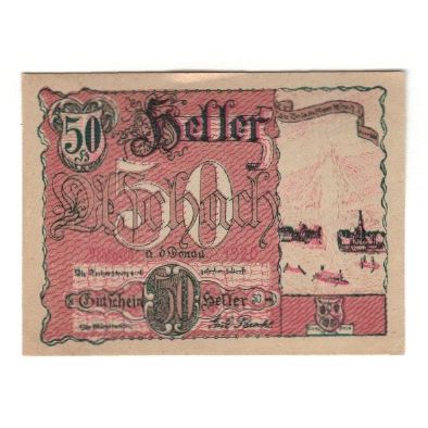 Banknote, Austria, Aschach a. Donau O.Ö. Marktgemeinde, 50 Heller, valeur