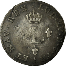 Moneda, Francia, Louis XV, Sol ou « sou » en billon, Sol, 1740, Dijon, MBC