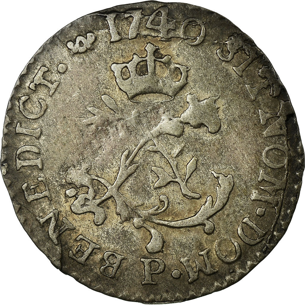 Moneta, Francia, Louis XV, Sol ou « sou » en billon, Sol, 1740, Dijon, BB