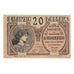 Billete, Austria, Hausmening N.Ö. Gemeinde, 20 Heller, valeur faciale, 1920