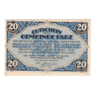 Banknote, Austria, Parz O.Ö. Gemeinde, 20 Heller, Batiment, 1920, 1920-03-14