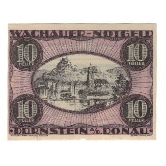 Banknote, Austria, Wachauer Notgeld Dürnstein N.Ö. Gemeinde, 10 Heller, texte