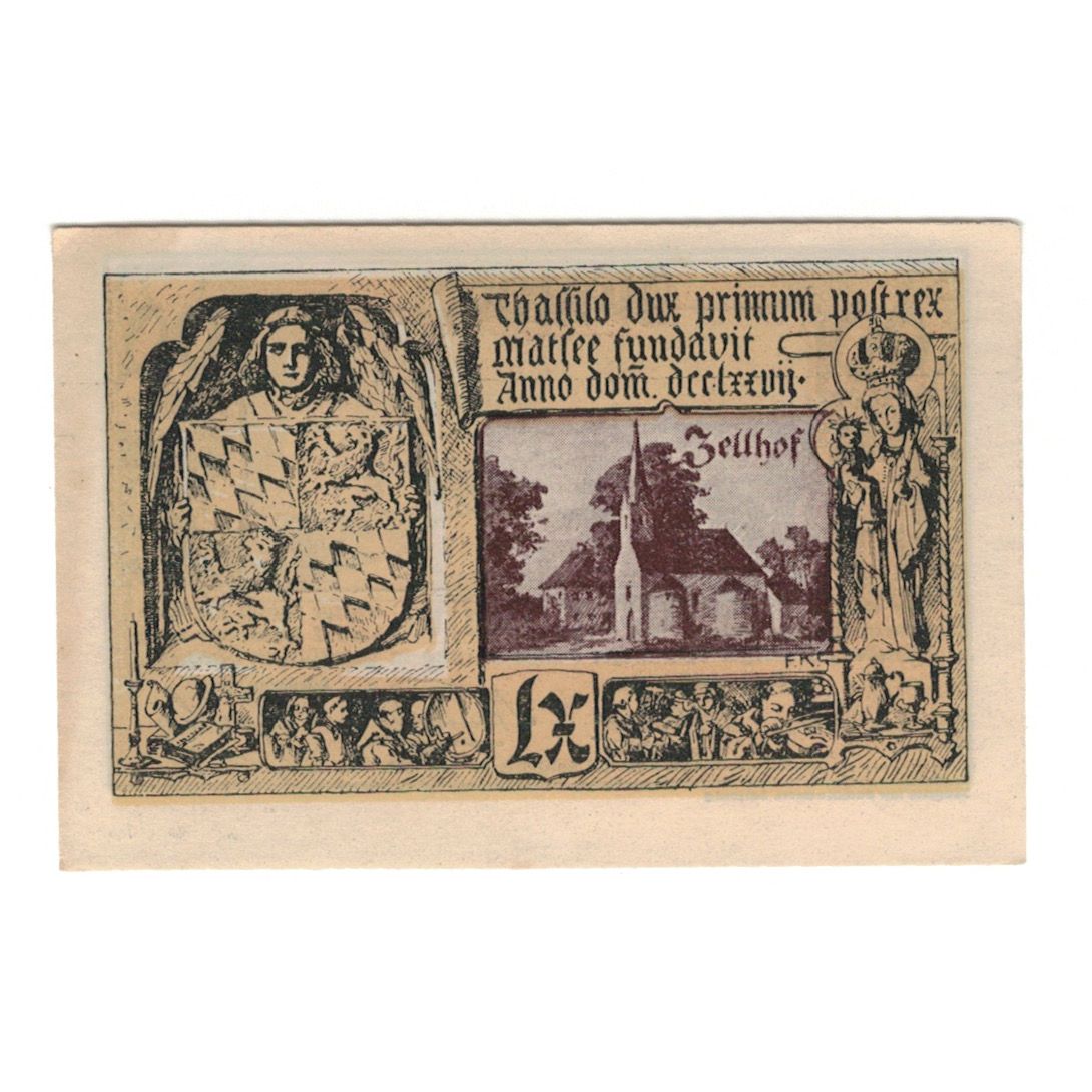 Banknote, Austria, Mattsee bei Salzburg Sbg. Gemeinde, 60 Heller, Eglise, 1920