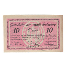 Banconote, Austria, Salzburg Sbg. Stadt, 10 Heller, batiment 1, 1920, SPL-