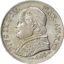 ITALIAN STATES, Lira, 1867, Roma, KM #1378, MS(63), Silver, 5.02