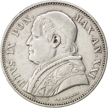 ITALIAN STATES, 2-1/2 Lire, 1867, Roma, KM #1384, EF(40-45), Silver, 12.39