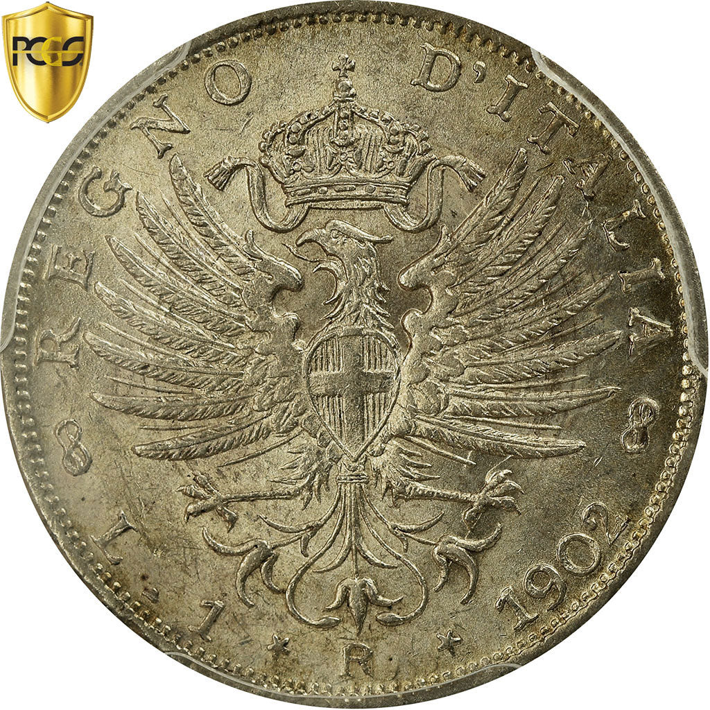 Coin, Italy, Vittorio Emanuele III, Lira, 1902, Rome, PCGS, MS63, MS(63)