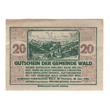 Banknote, Austria, Wald im Pinzgau Sbg. Gemeinde, 20 Heller, chalet, 1920