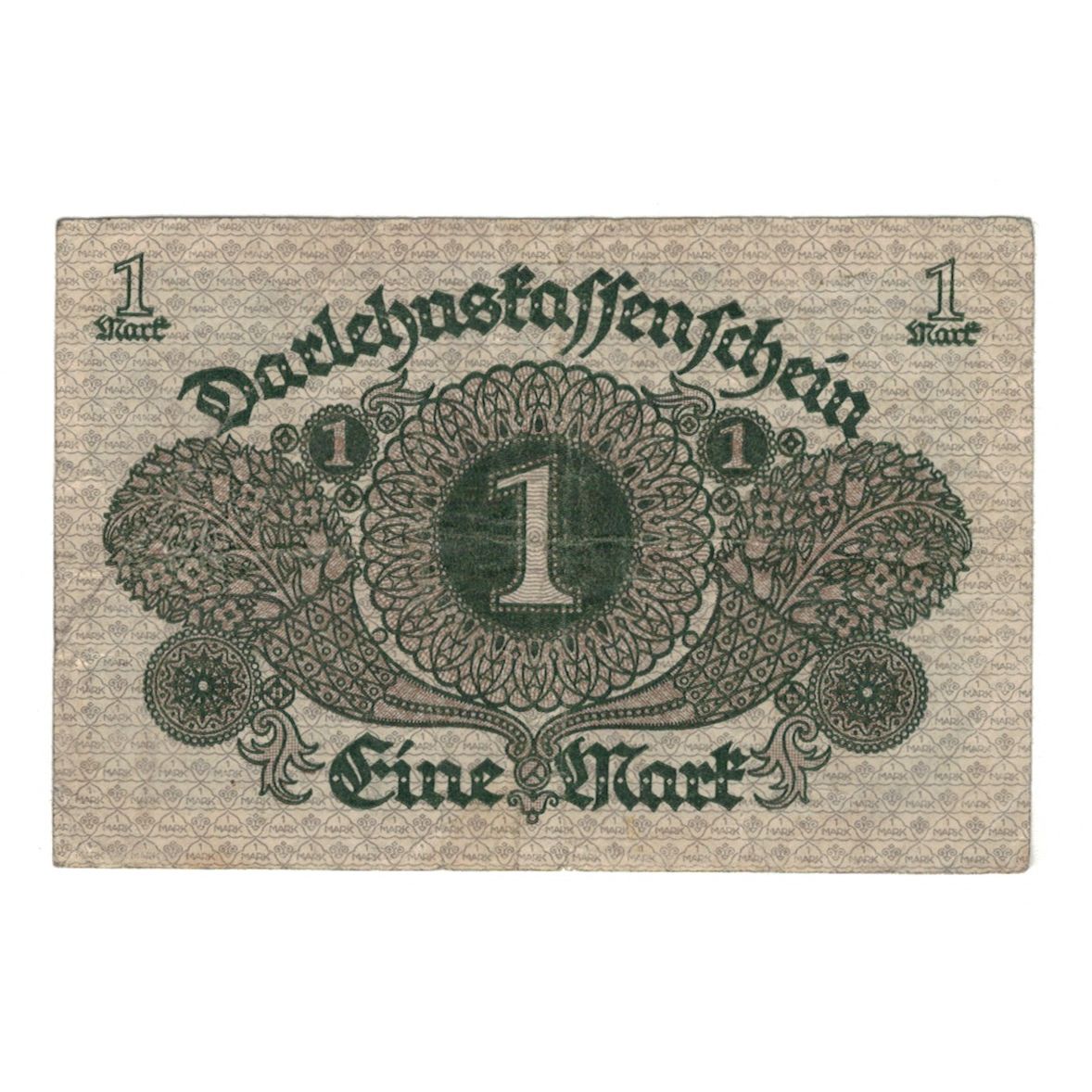 Banknote, Germany, Darlehnskassenschein (State Loan Currency Note), 1 Mark