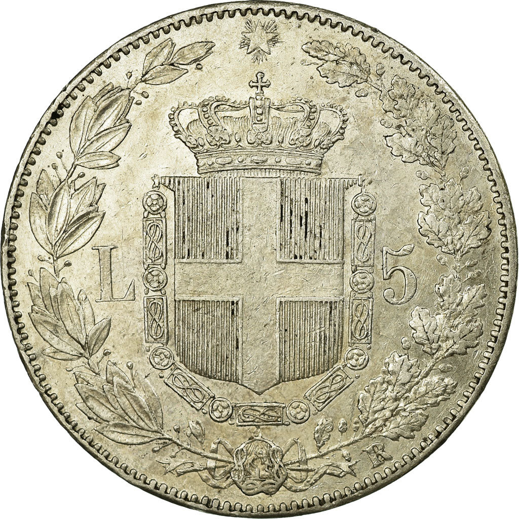 Coin, Italy, Umberto I, 5 Lire, 1879, Rome, AU(55-58), Silver, KM:20